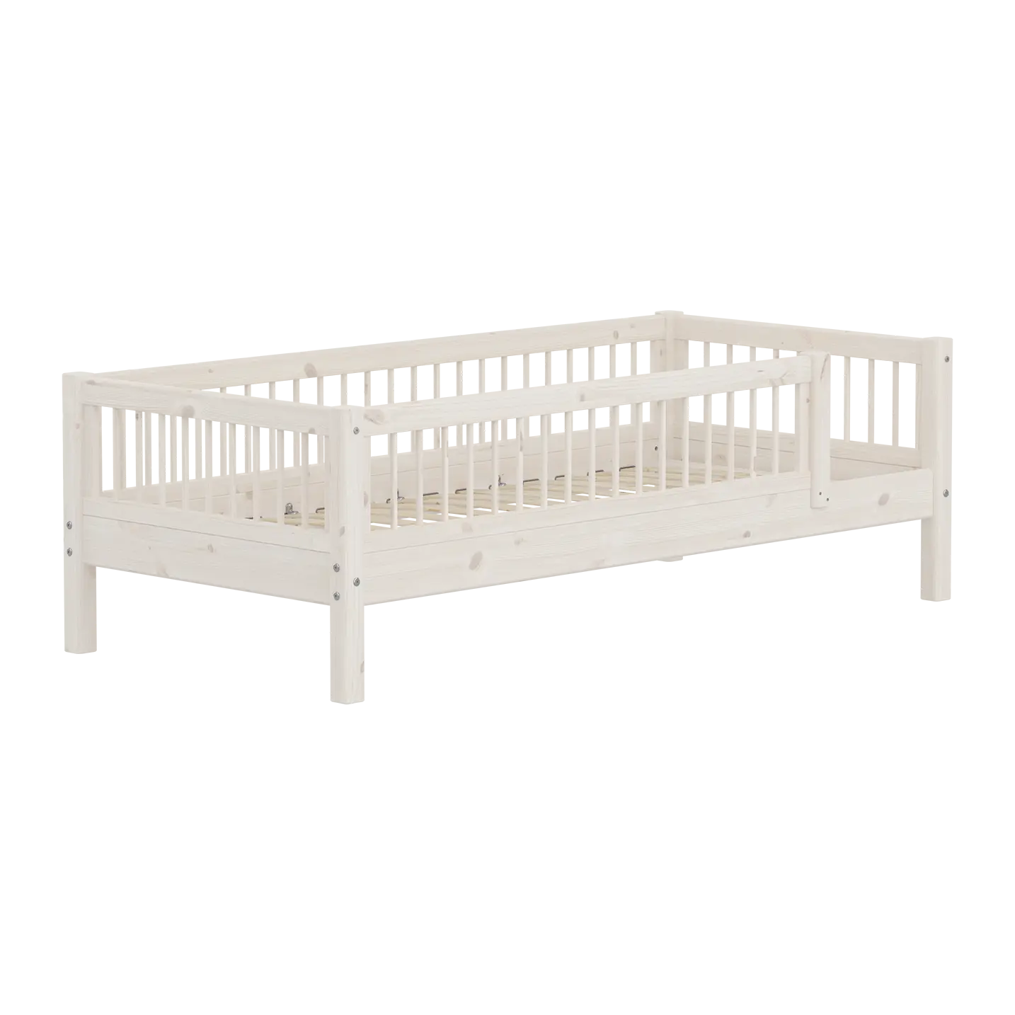 Single Bed with Safety Rail, 90x200 cm, White - Image 6