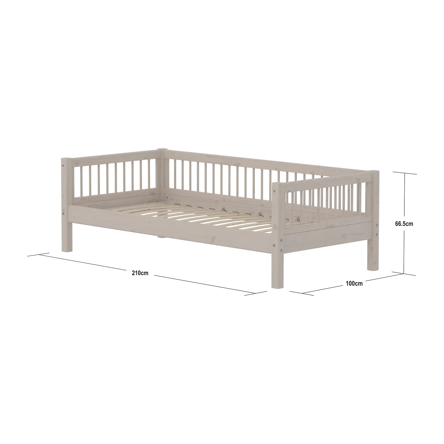 Single Bed, 90x200 cm, Grey - Image 4