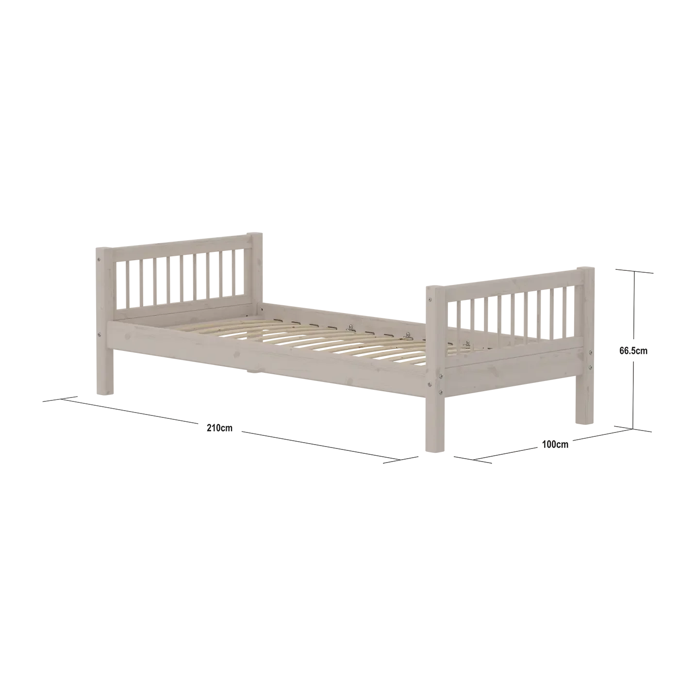 Single Bed, 90x200 cm, Grey - Image 4