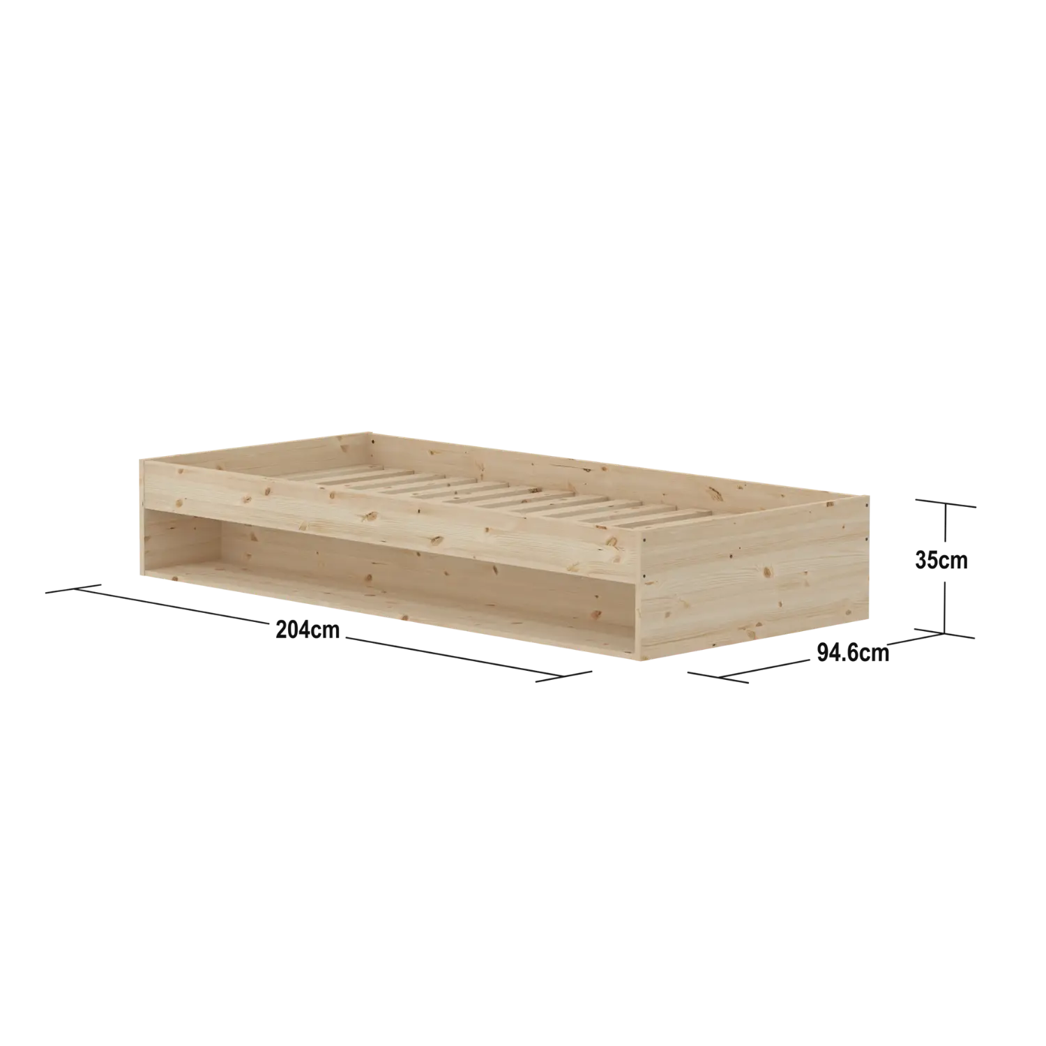Single Bed with Shelf, 90x200 cm, Pine - Image 7