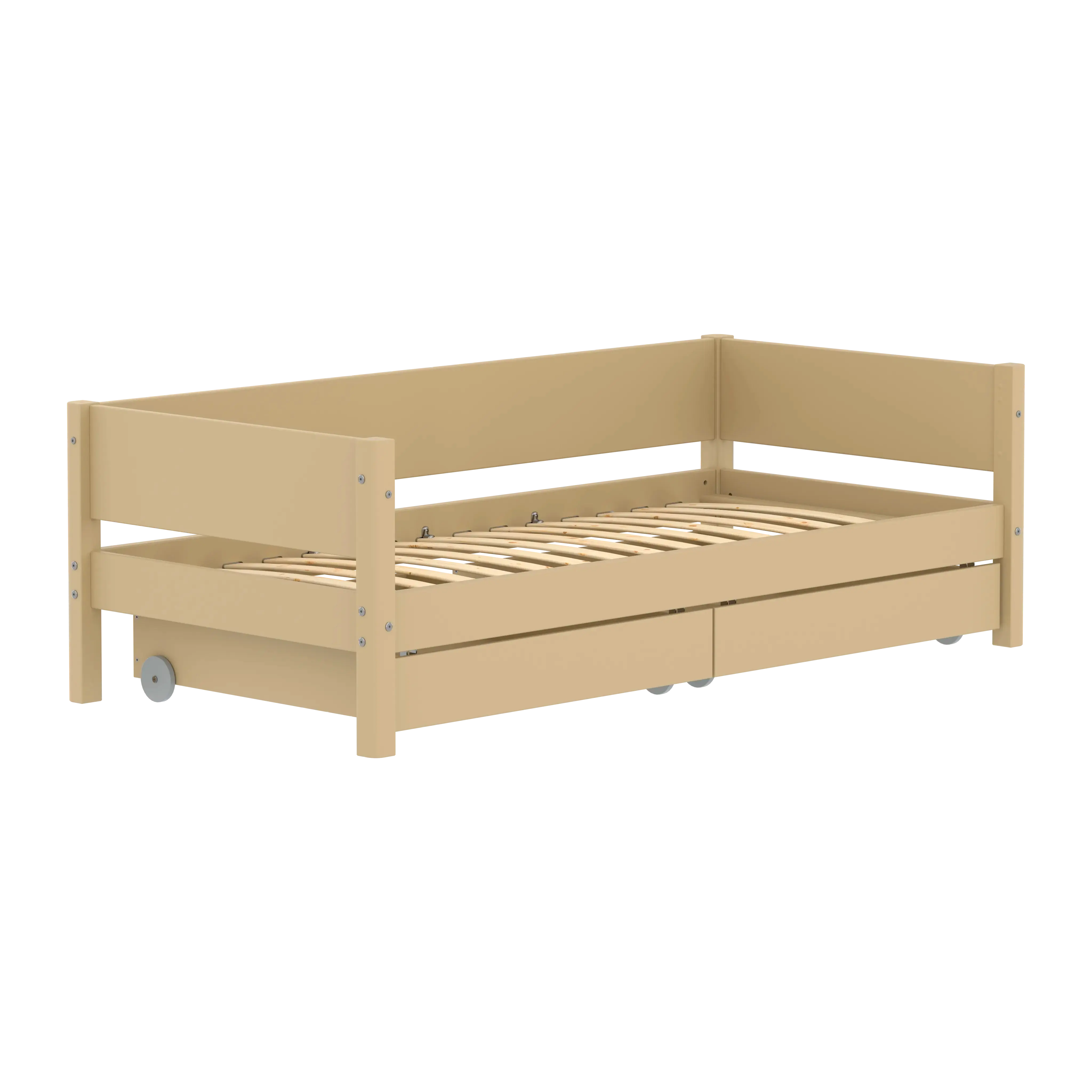 Single Bed with Storage, 90x200 cm, Sand - Image 3