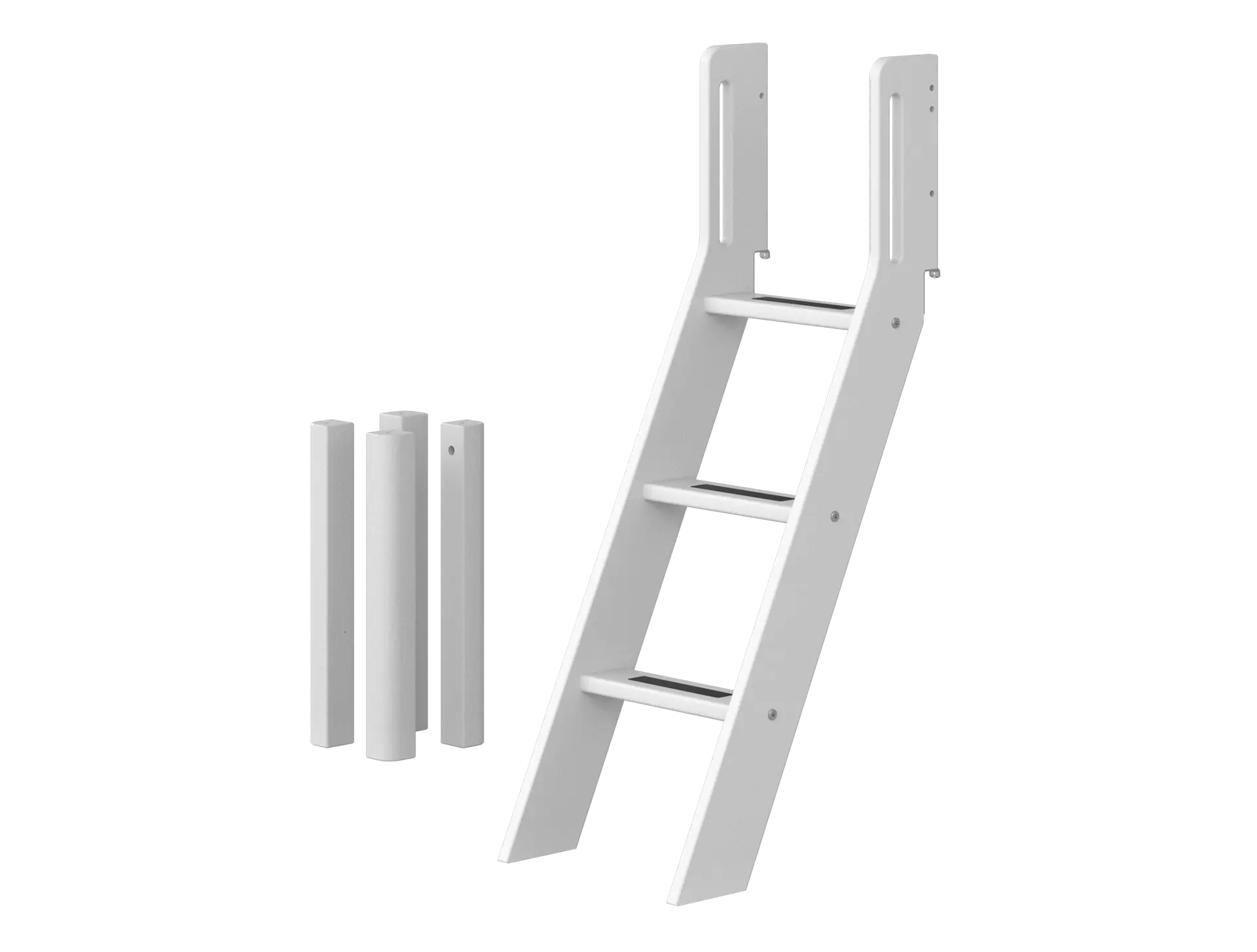 Slanting Ladder and Legs for High Bed 120 cm, White