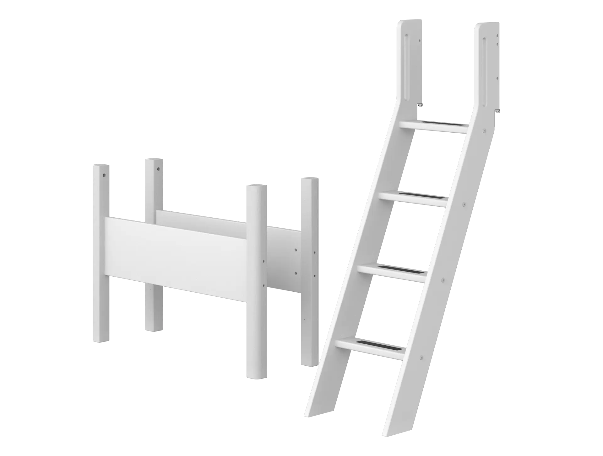 Slanting Ladder and Legs for High Bed 143 cm, 90 cm, White