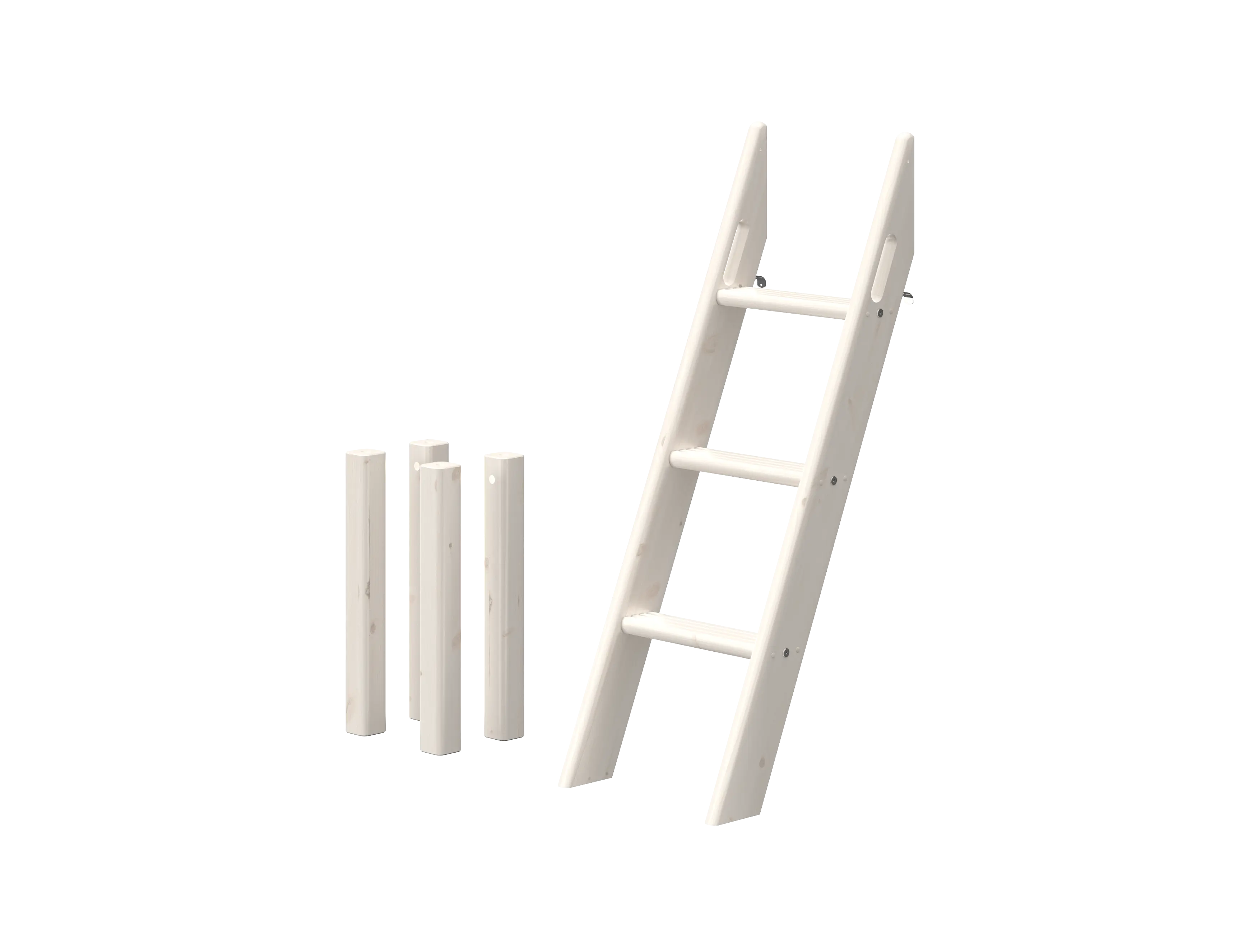 Slanting Ladder for High Bed 120 cm, White