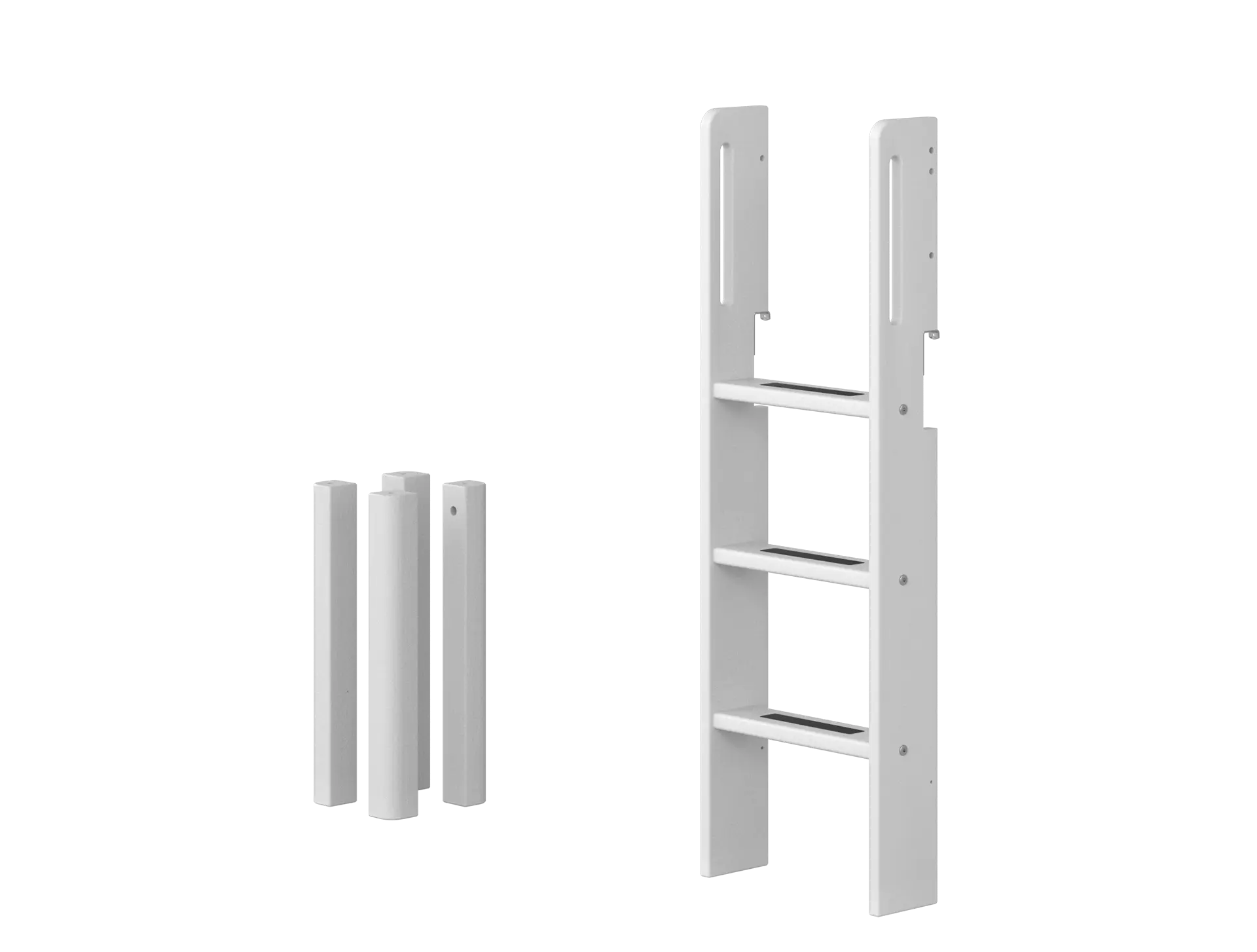 Straight Ladder and Legs for High Bed 120 cm, White