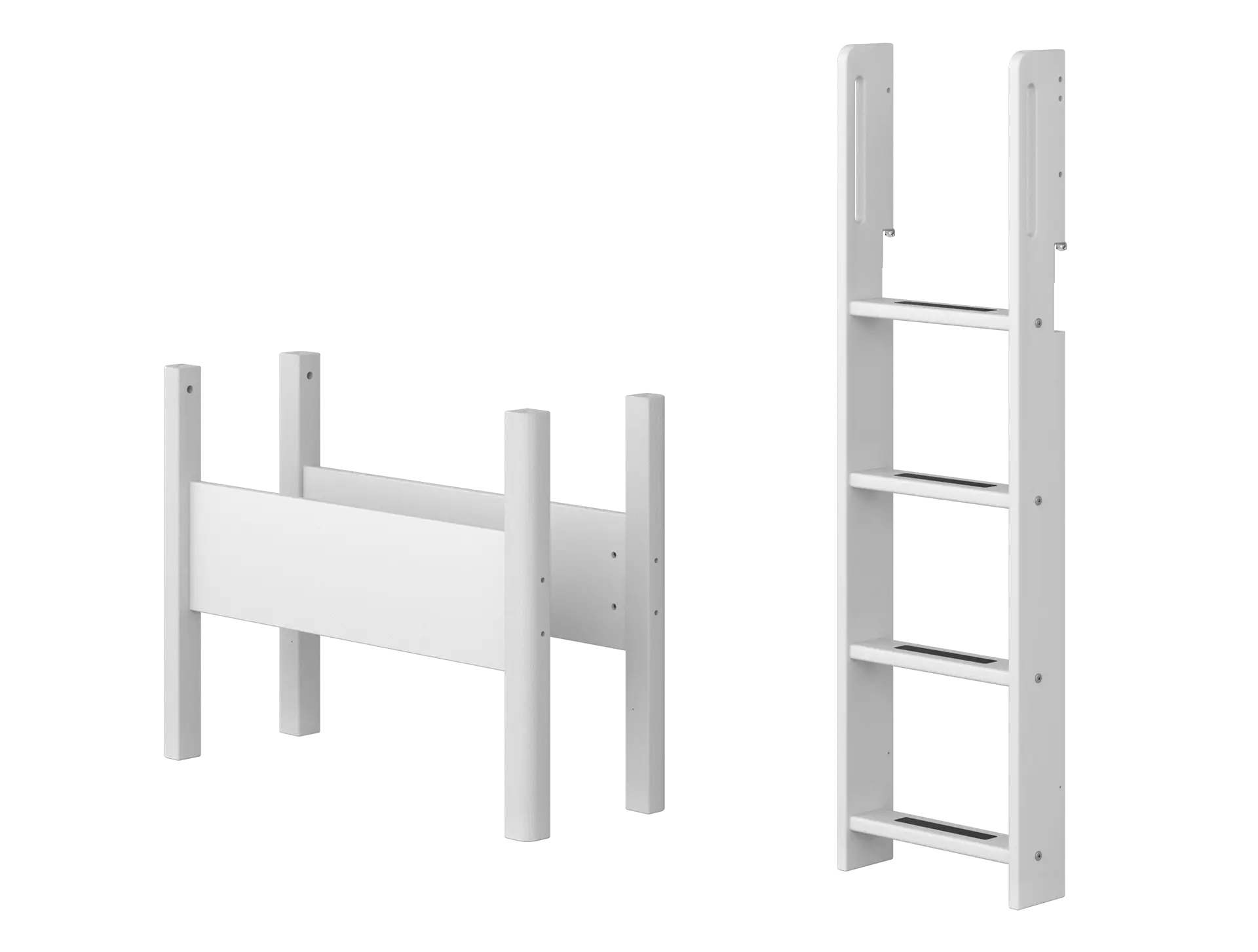 Straight Ladder and Legs for High Bed 143 cm, 90 cm, White