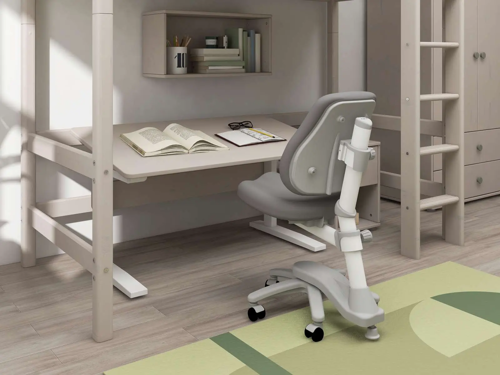 Study Desk, Grey - Image 2