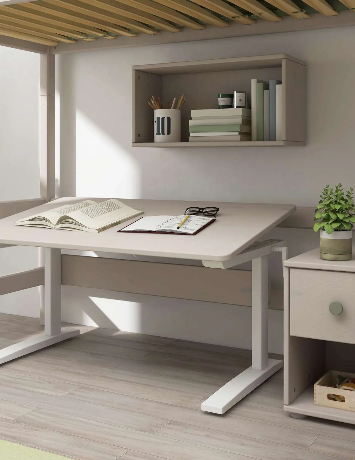 Study Desk, Grey - Image 3