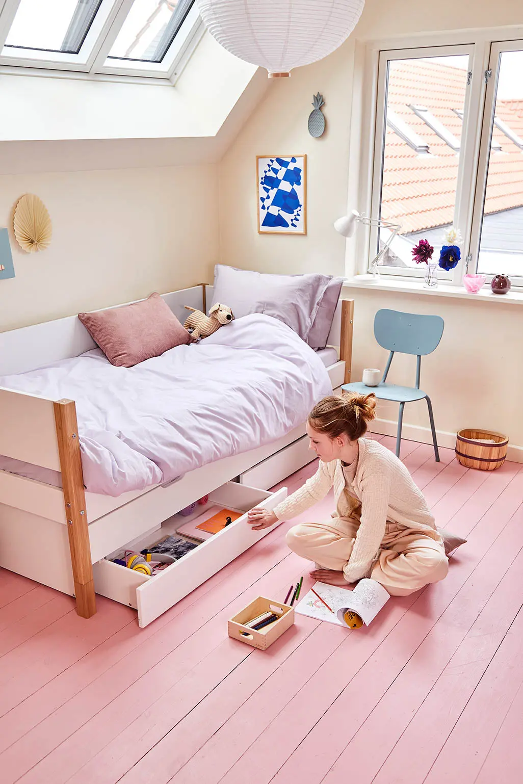 Trundle Pull-out Bed, 90x190 cm, White - Image 4