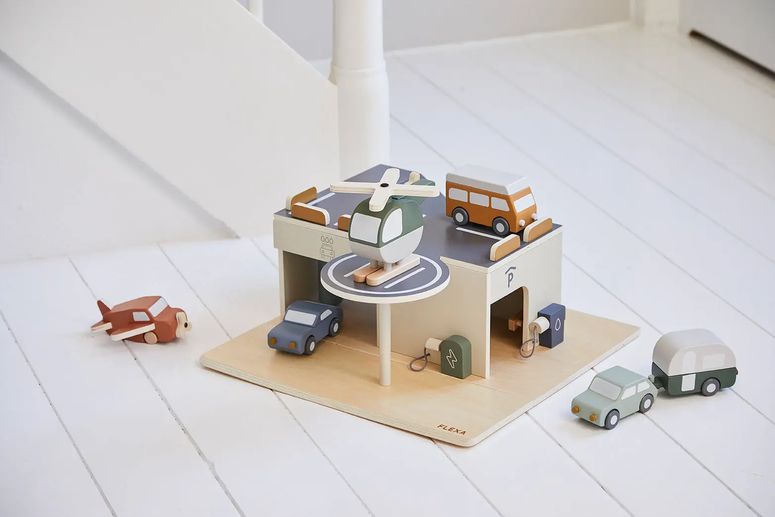 Wooden Parking Garage, Handpainted - Image 3