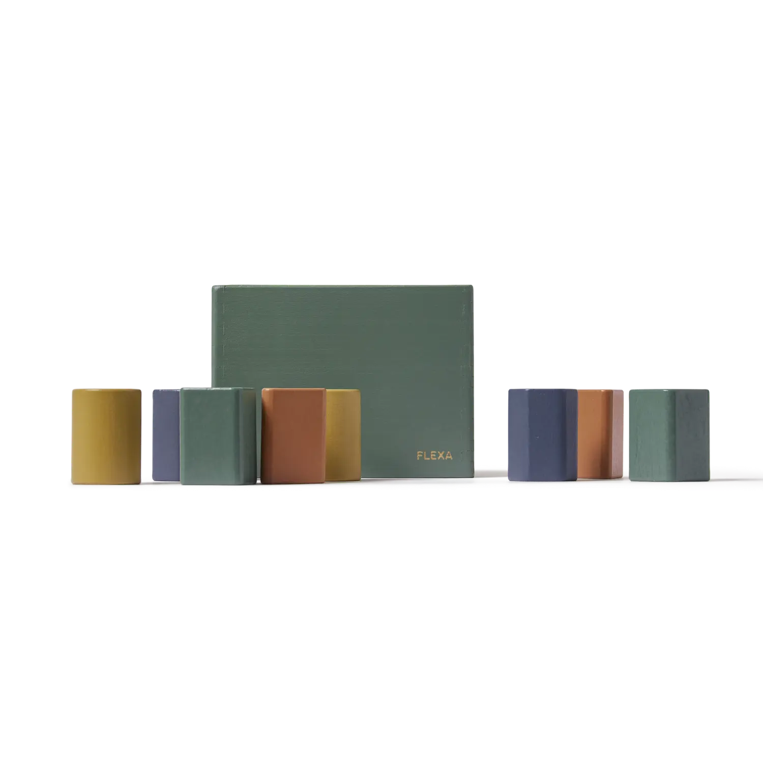 Wooden Shape Sorting box, 10 pcs, Handpainted, Green - Image 7