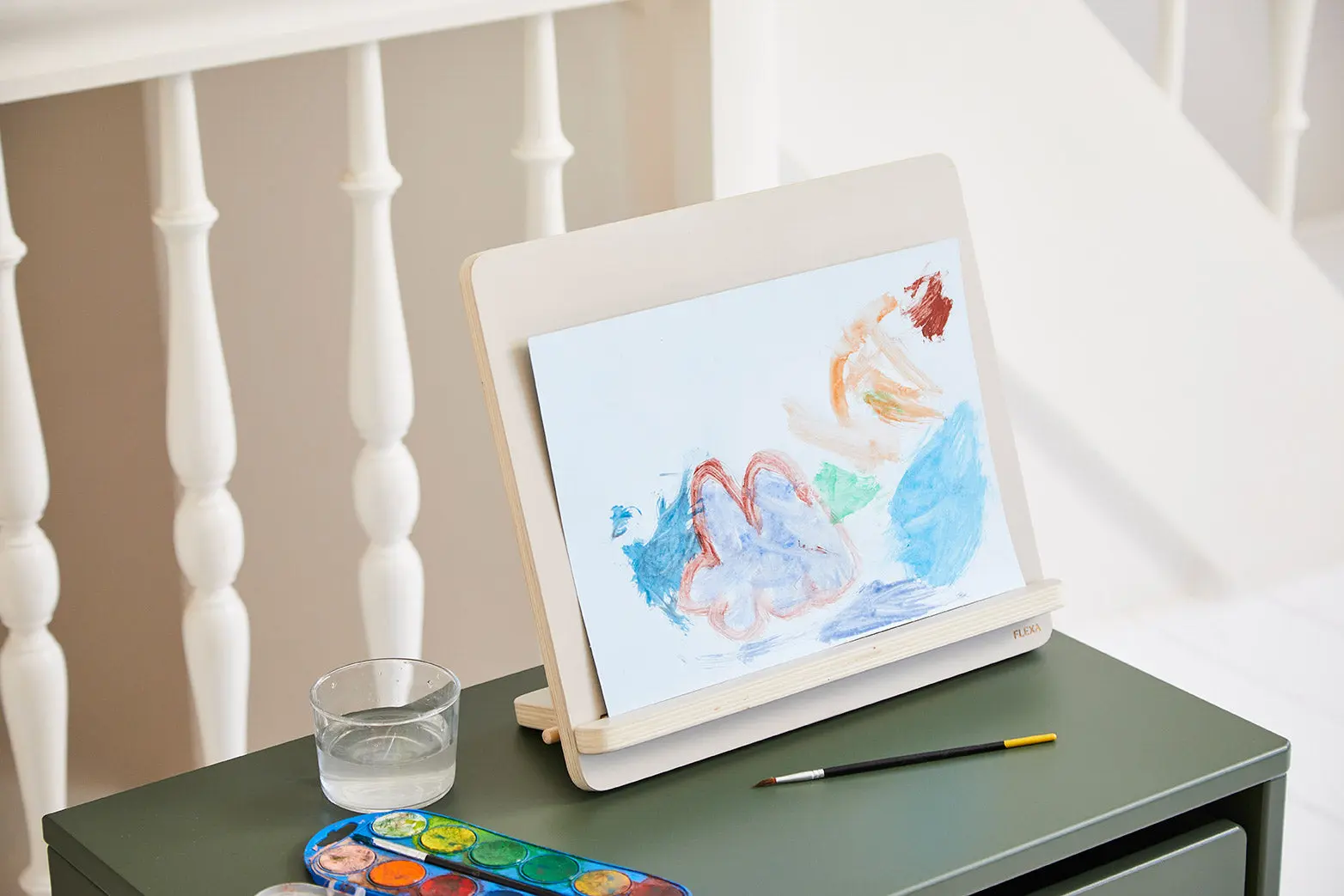 Wooden Tabletop Art Easel, Handpainted, Grey - Image 2